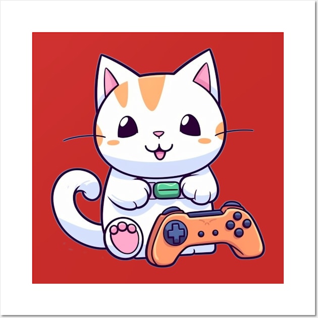 Gamer Cat Wall Art by KOTYA